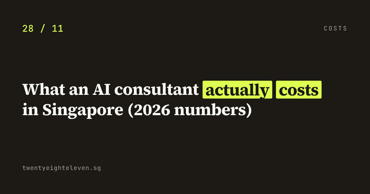 What an AI consultant actually costs in Singapore (2026 numbers)