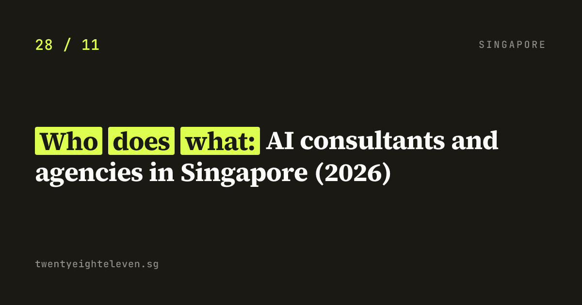 Who does what: AI consultants and agencies in Singapore (2026)