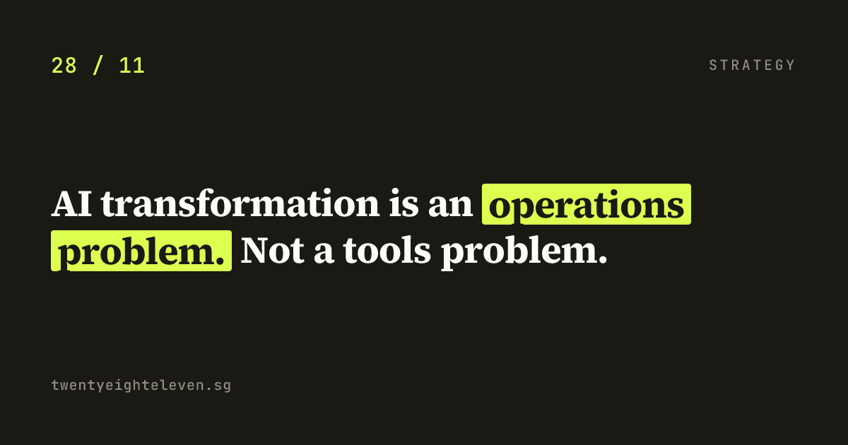 AI transformation is an operations problem. Not a tools problem.