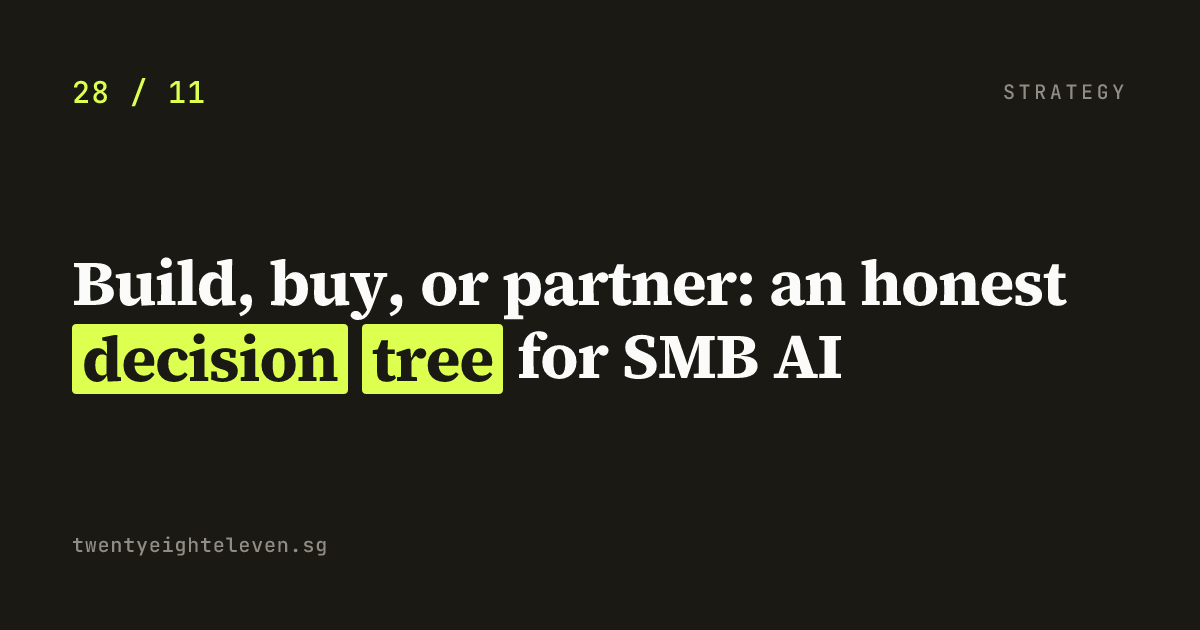 Build, buy, or partner: an honest decision tree for SMB AI