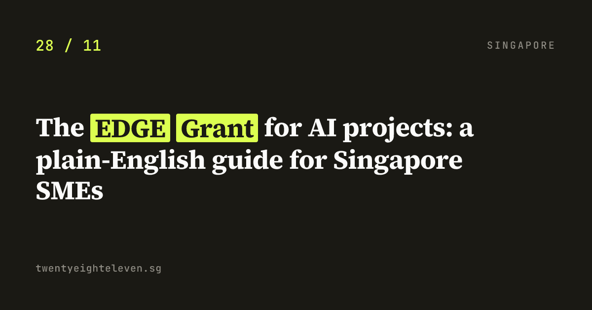The EDGE Grant for AI projects: a plain-English guide for Singapore SMEs