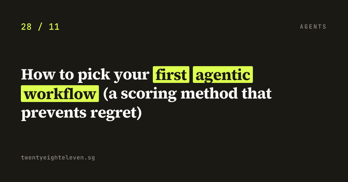 How to pick your first agentic workflow (a scoring method that prevents regret)