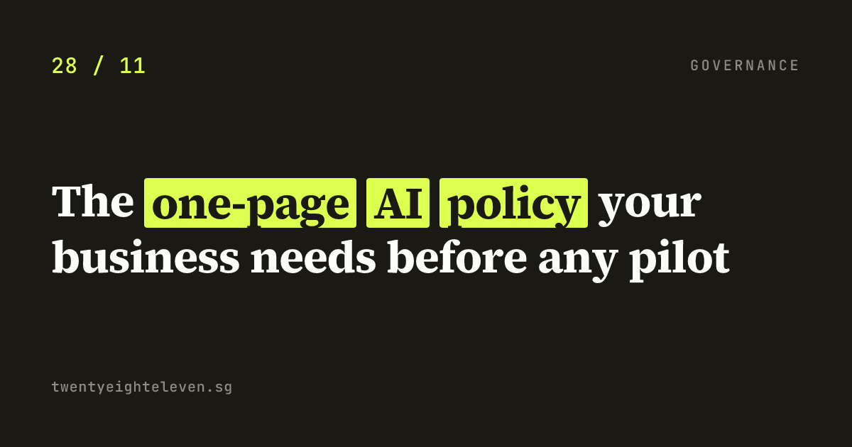 The one-page AI policy your business needs before any pilot