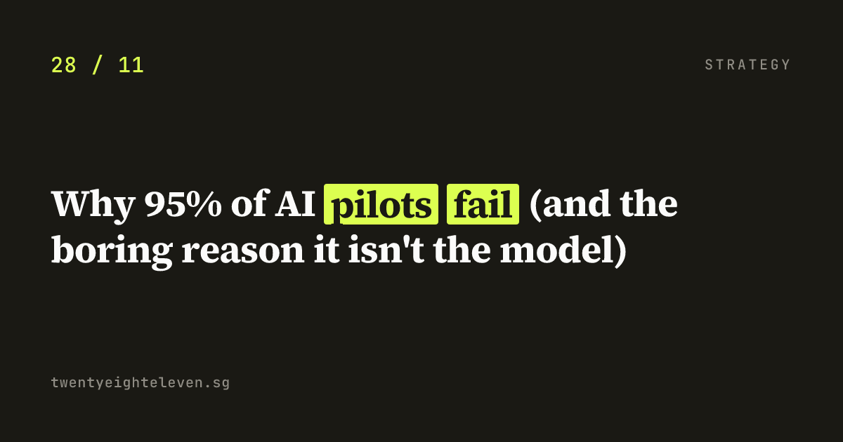 Why 95% of AI pilots fail (and the boring reason it isn't the model)